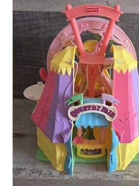 Vintage Fisher-Price Country Fair Playset - Pink, Purple, Yellow, Blue & Green